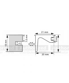 Hettich - Gola Edge Profile 3000mm - PVC Rubber Strip - Matt Black