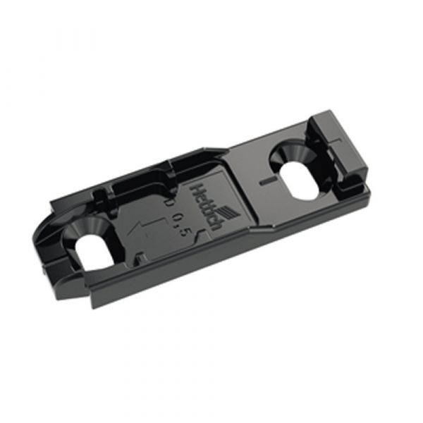 Hettich - Linear Mounting Plate With Oblong Hole Height Adjustment - In Obsidian Black