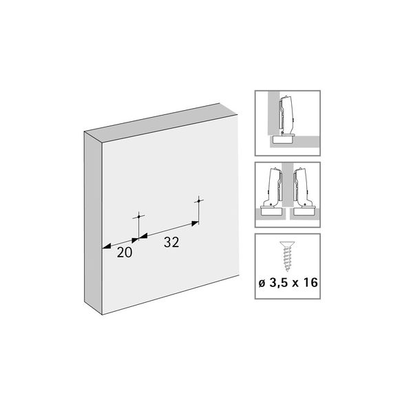 Hettich - Linear Mounting Plate With Oblong Hole Height Adjustment - In Obsidian Black