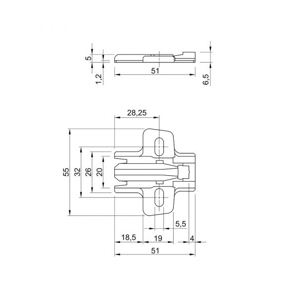 Hettich - Cross Mounting Plate