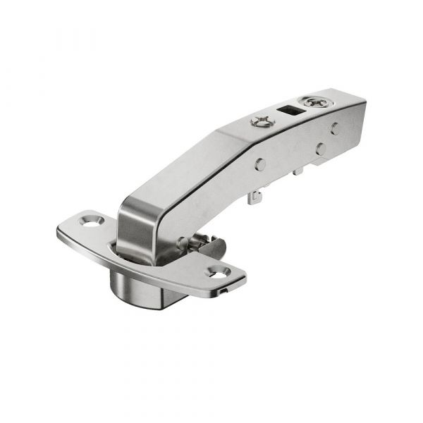 Hettich - Sensys Angle Hinge W90 With Integrated Silent System - Inset Opening Angle 95° + Cross Mounting Plate